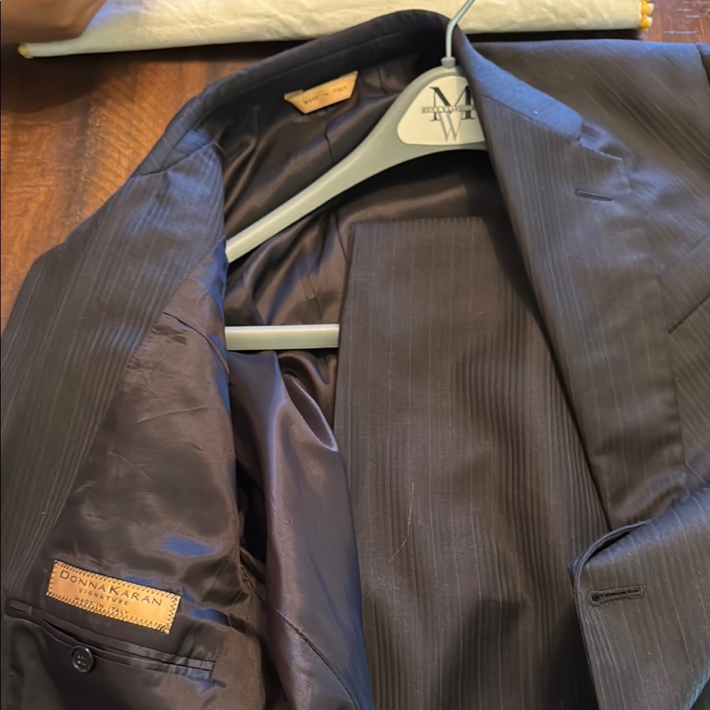 Donna Karan Men's Black Pinstripe Blazer